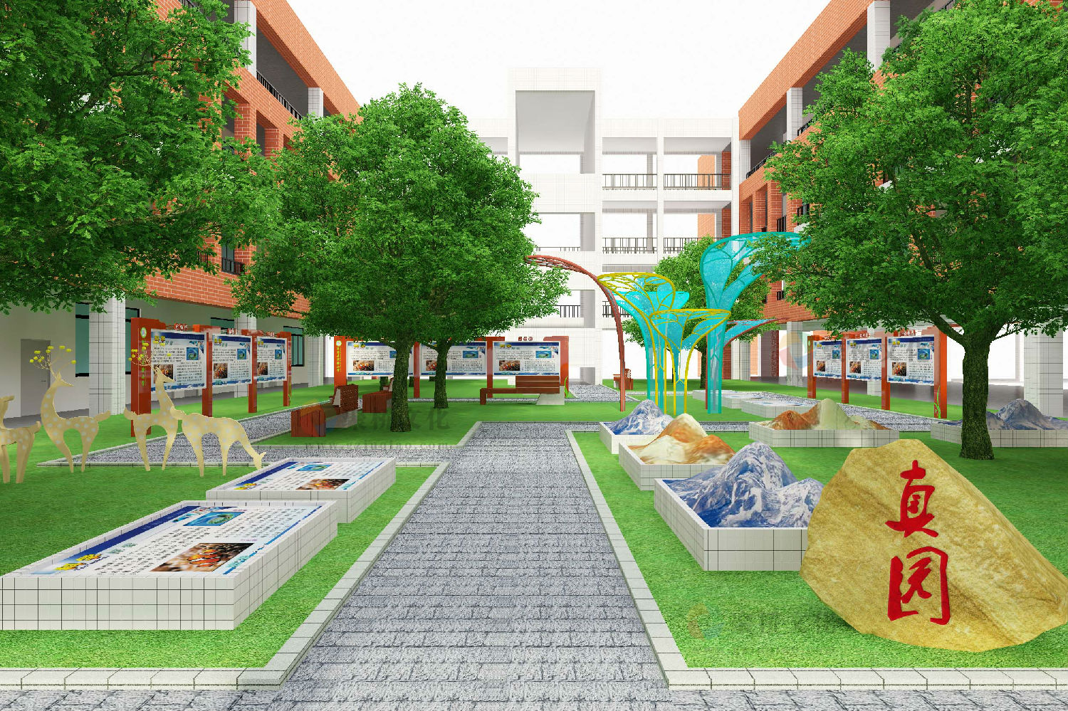 学校外墙文化墙设计_河南校园空间设计-站酷ZCOOL