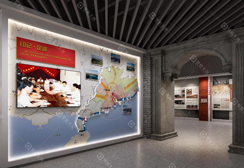 华立学院红色印记展馆足迹主题设计效果-聚桥文创 华立学院红色印记展馆足迹主题设计效果-聚桥文创