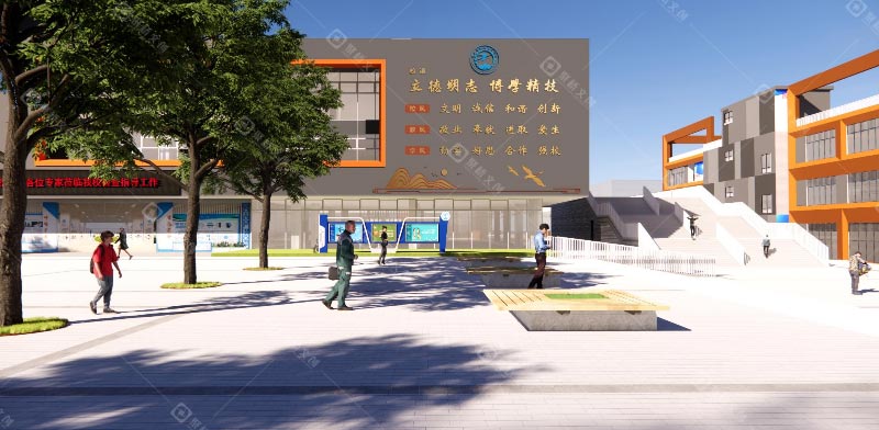 鹤山职业技术学校整体校园文化入门广场设计效果-聚桥文创.jpg 鹤山职业技术学校整体校园文化入门广场设计效果-聚桥文创.jpg